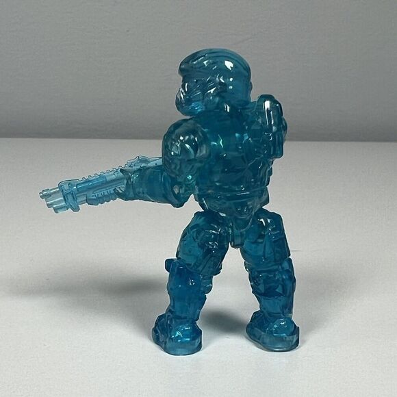 Halo Mega Bloks Spartan Recruit Active Camo Translucent Clear Blue Mini Figure - Picture 3 of 4